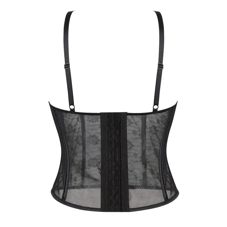 Transparentes Vollbrustkorsett aus Gothic-Spitze für Damen
