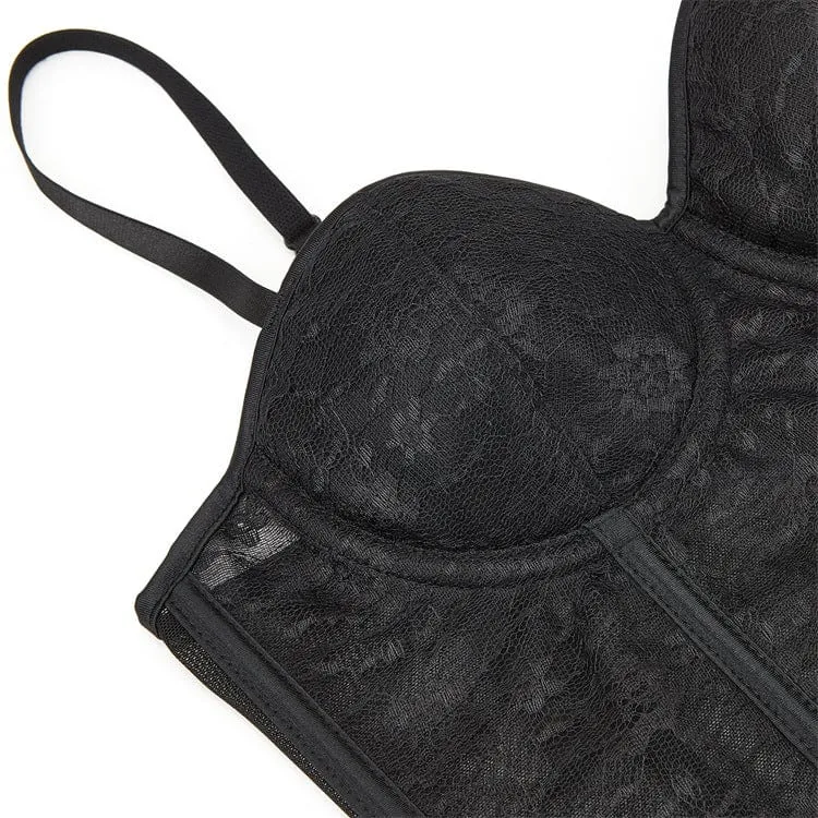 Transparentes Vollbrustkorsett aus Gothic-Spitze für Damen