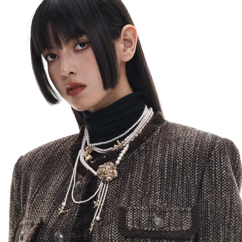 Damen-Gothic-Engel-Perlenhalsband