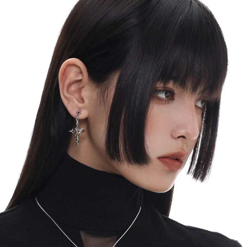 Punk-Schmetterlingsohrringe für Damen