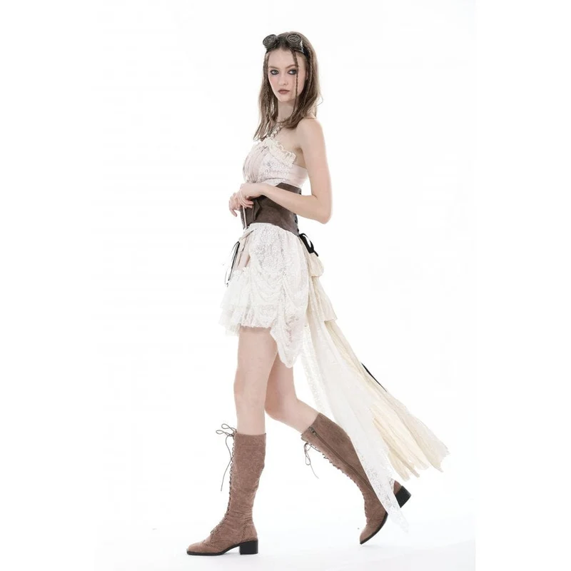 Unregelmäßiges Steampunk-Unterbrustkorsett mit großer Schnalle für Damen