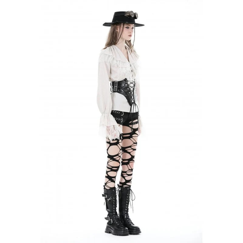 Punk-Gürtel aus Kunstleder mit Schnürung für Damen