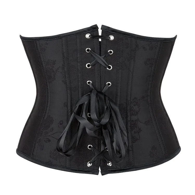 Damen Gothic-Unterbrustkorsett zum Schnüren mit Blumenmuster