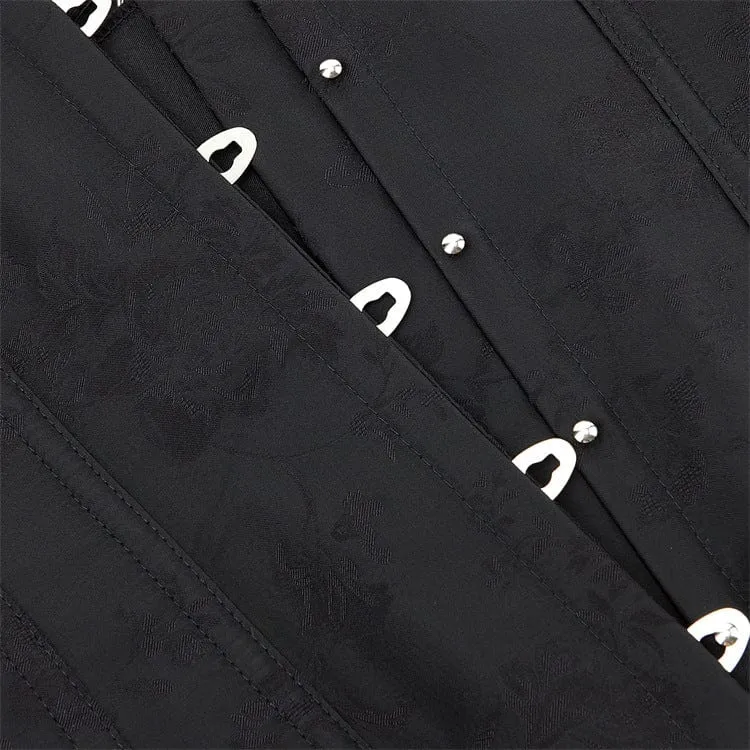 Damen Gothic-Unterbrustkorsett zum Schnüren mit Blumenmuster