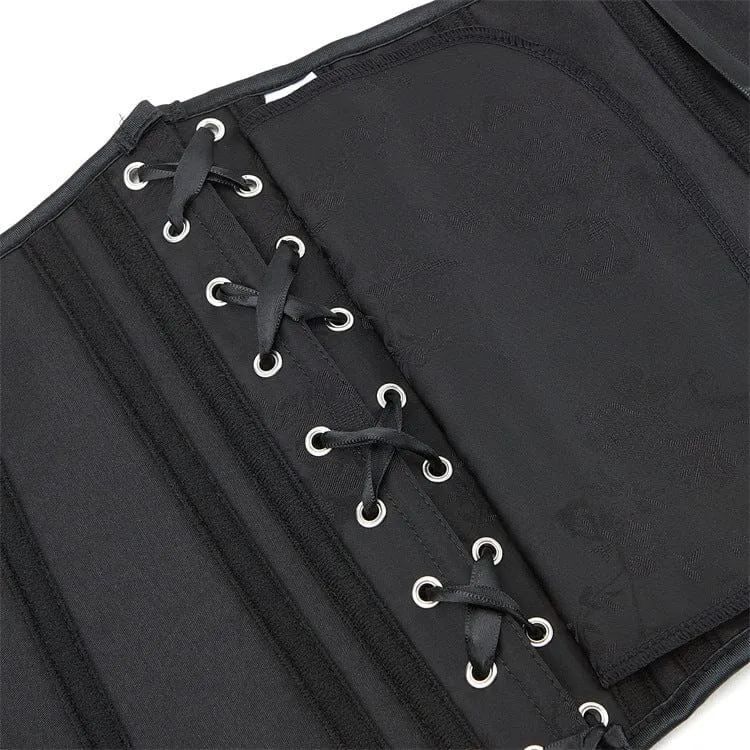 Damen Gothic-Unterbrustkorsett zum Schnüren mit Blumenmuster
