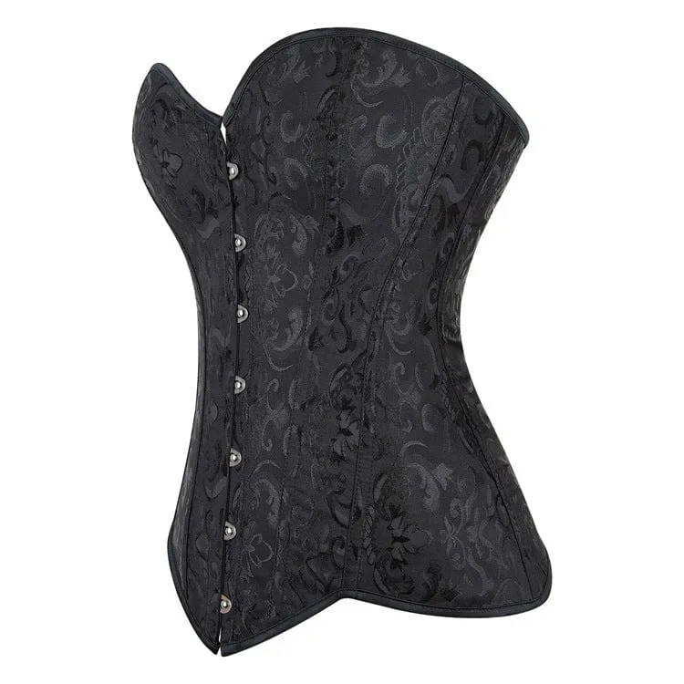 Damen Gothic Unregelmäßiges Vollbrustkorsett mit Blumenmuster