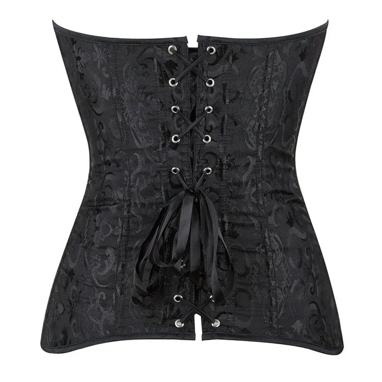 Damen Gothic Unregelmäßiges Vollbrustkorsett mit Blumenmuster