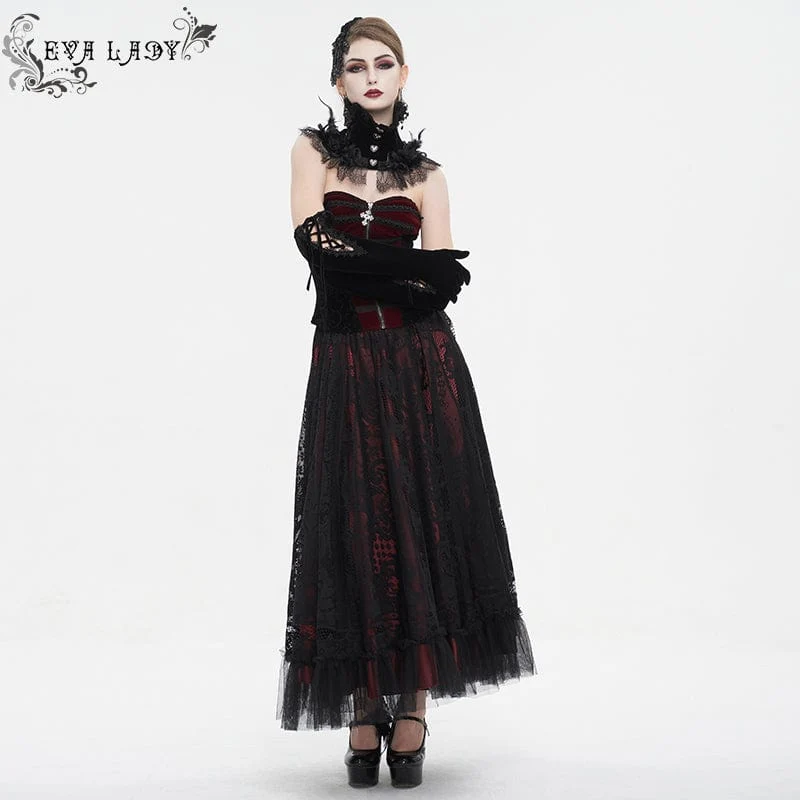 Damen-Kragen im Gothic-Stil mit Rosen-Spitzensaum