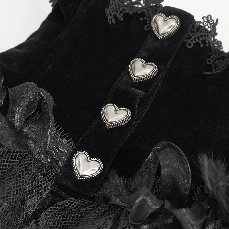 Damen-Kragen im Gothic-Stil mit Rosen-Spitzensaum