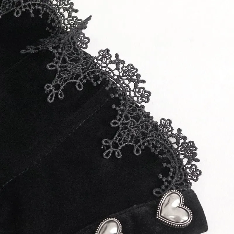 Damen-Kragen im Gothic-Stil mit Rosen-Spitzensaum