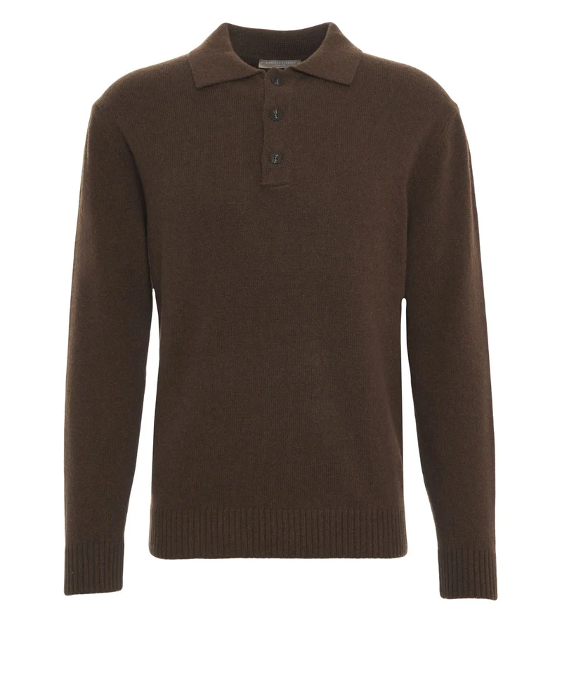 Maglione polo in cashmere