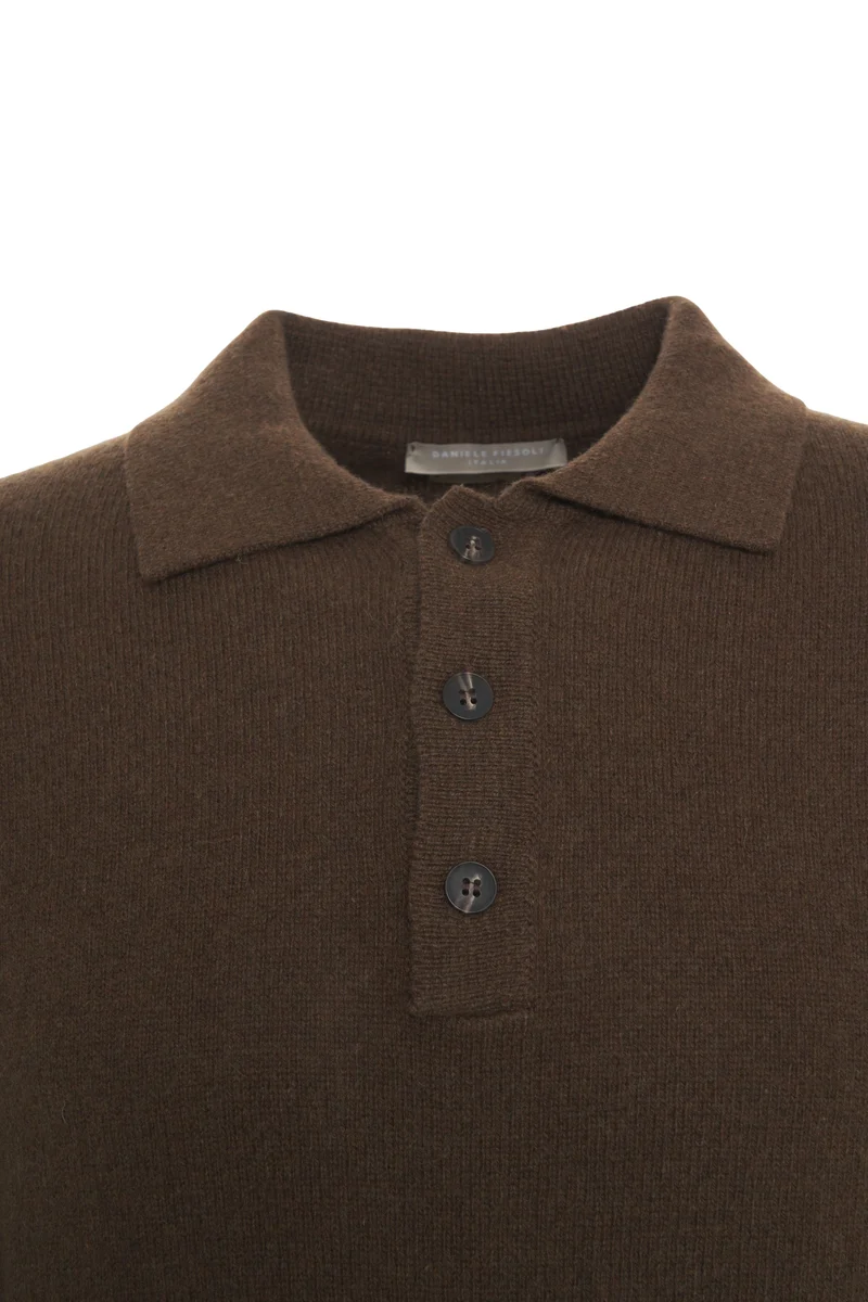 Maglione polo in cashmere