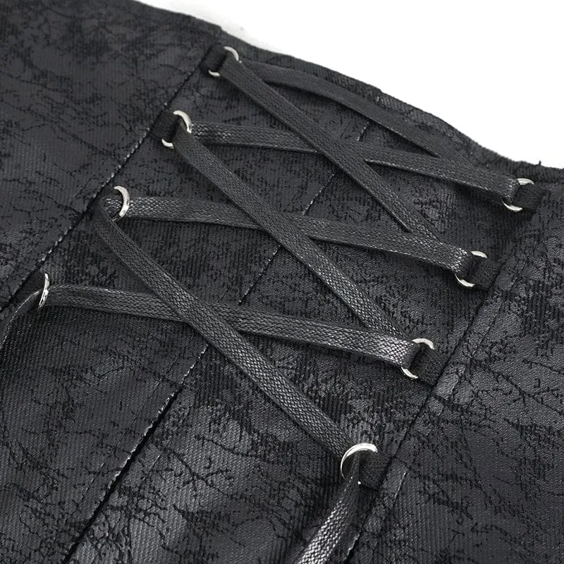 Unregelmäßige Gothic-Schnürweste für Damen mit abnehmbarem Kragen