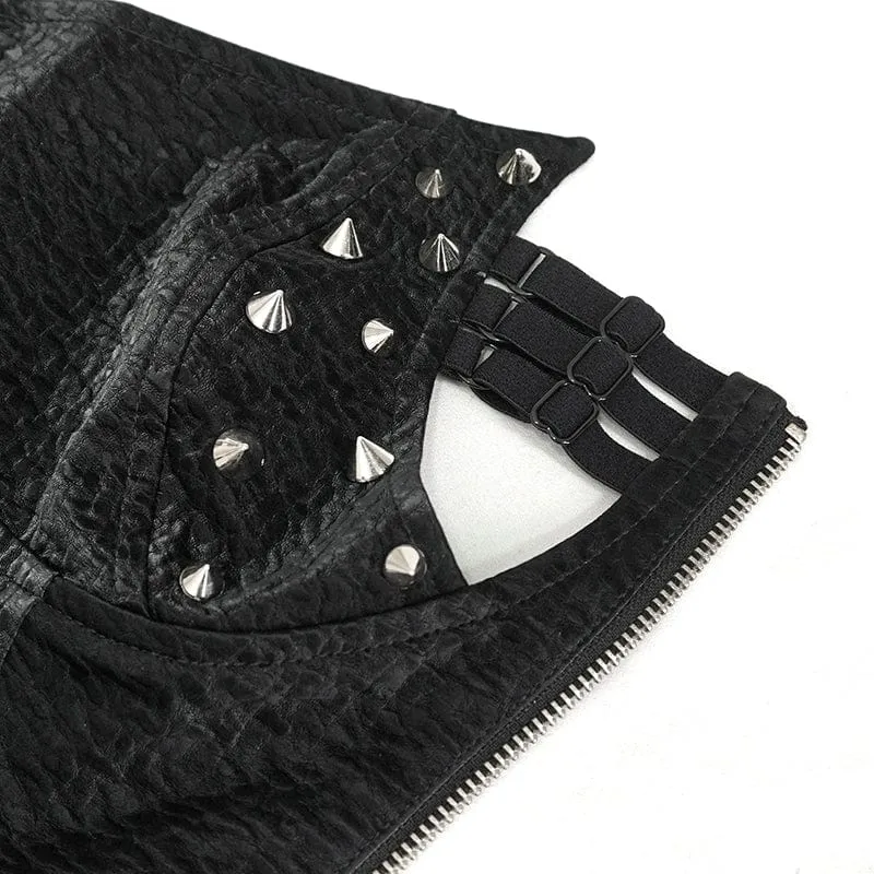 Punk-Schnürkorsett mit Nieten für Damen