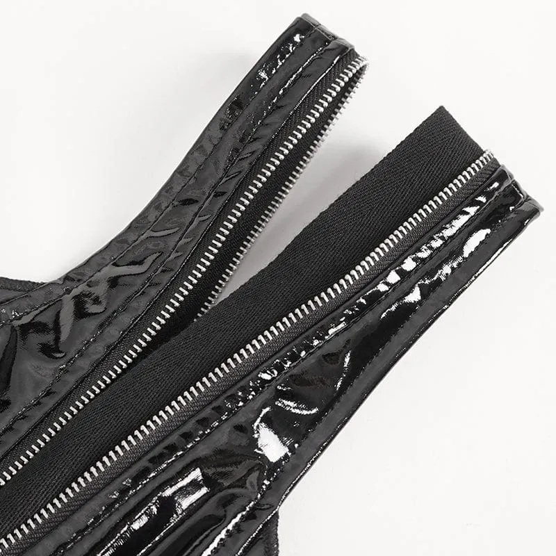 Punk-Body mit Nieten und Rüschen für Damen