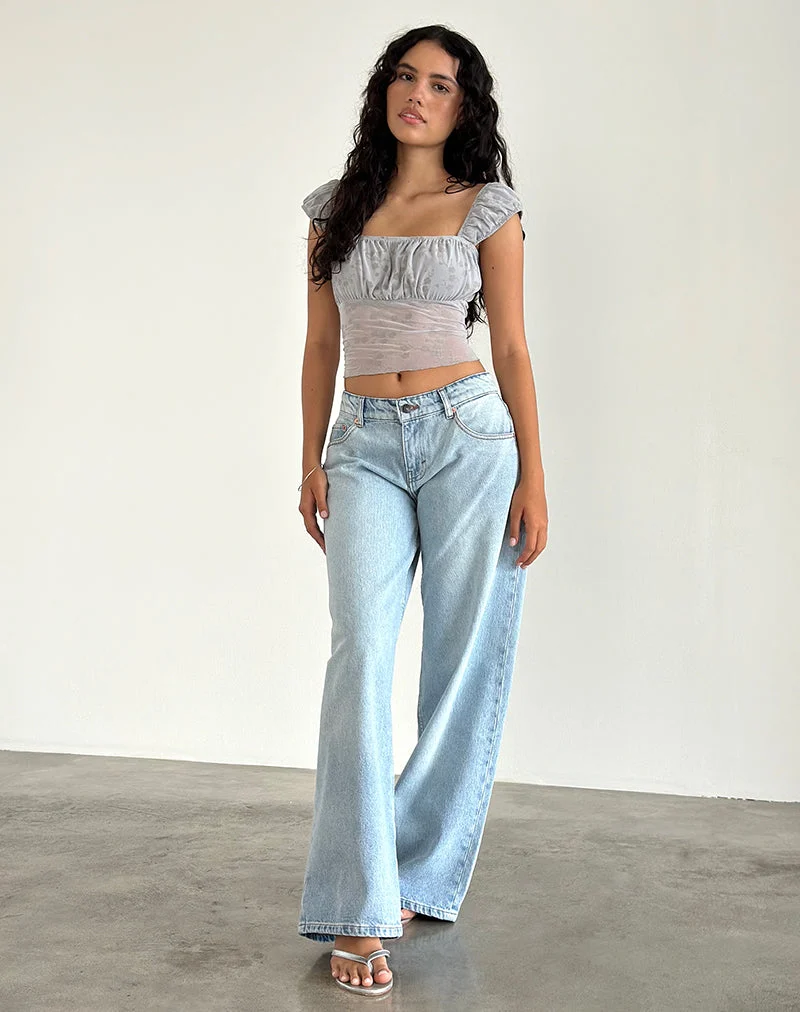 Jamet Top in Flock Chic Petals Grau