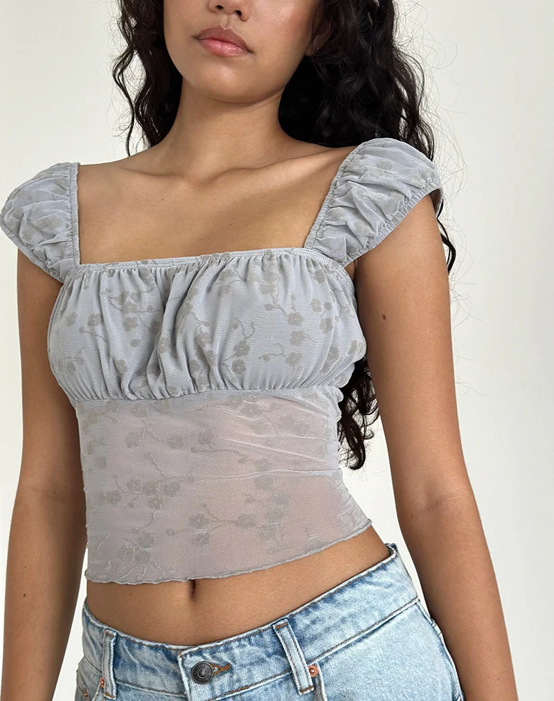 Jamet Top in Flock Chic Petals Grau