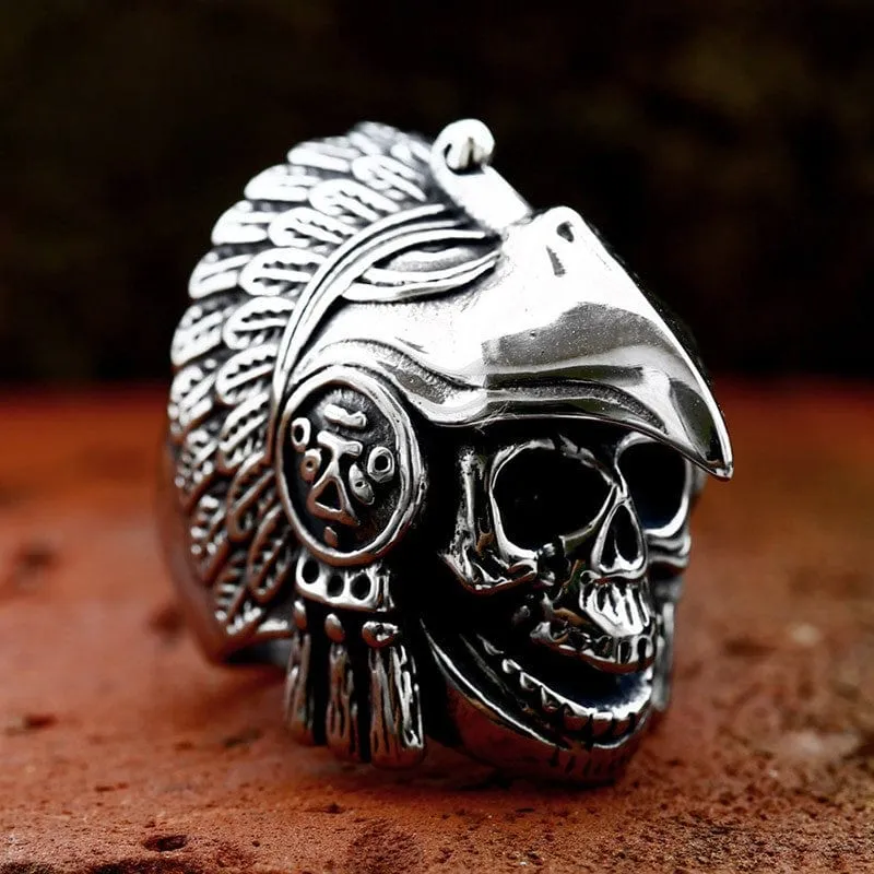 Herren-Punk-Adler-Totenkopf-Ring