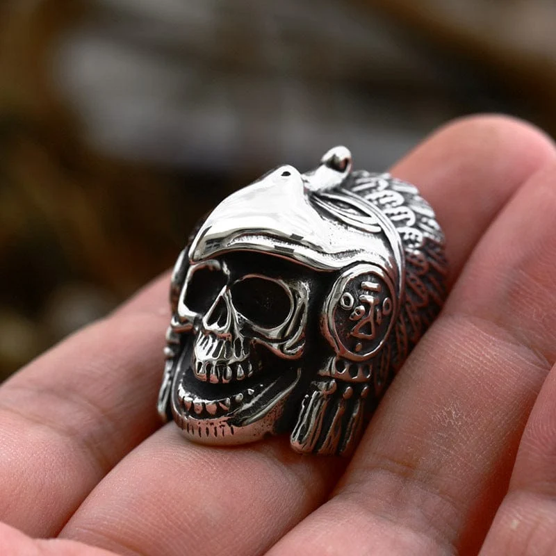 Herren-Punk-Adler-Totenkopf-Ring