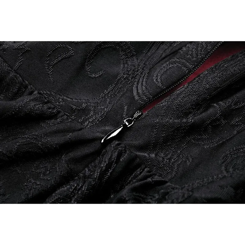 Gothic-Kleid für Damen mit schulterfreiem Spitzeneinsatz, Abschlusskleid