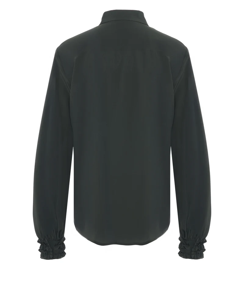 Blusa in seta con dettagli in ruches