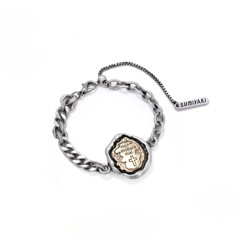 Damen-Punk-Kreuz-Armband in Kontrastfarbe