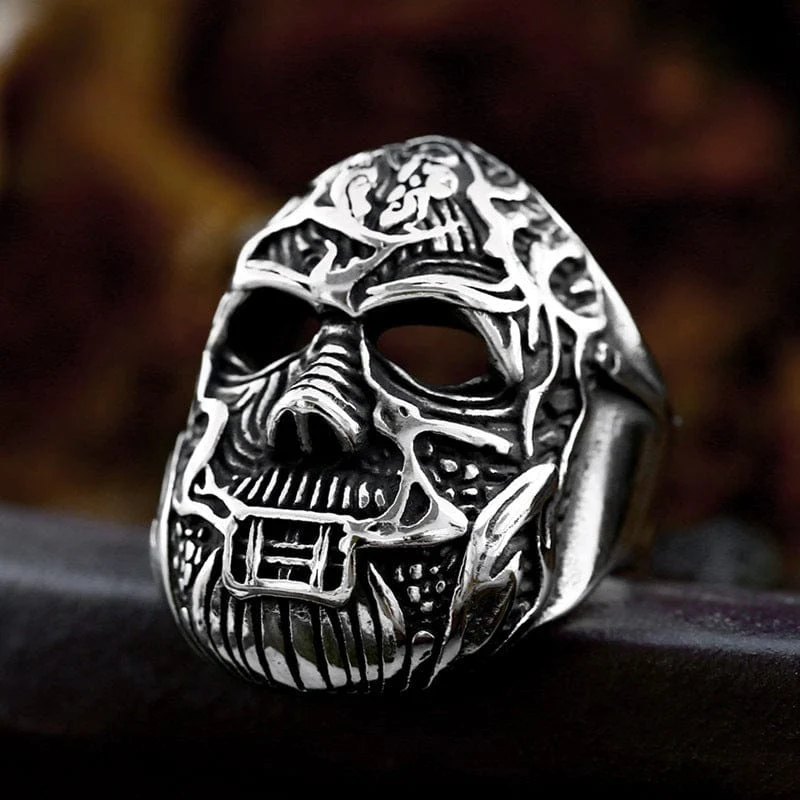Punk-Schädel-Maskenring für Herren