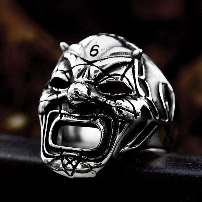 Punk-Clown-Totenkopf-Maskenring für Herren