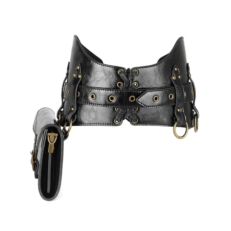 Unisex Steampunk Buckle Splice Square Gürteltasche