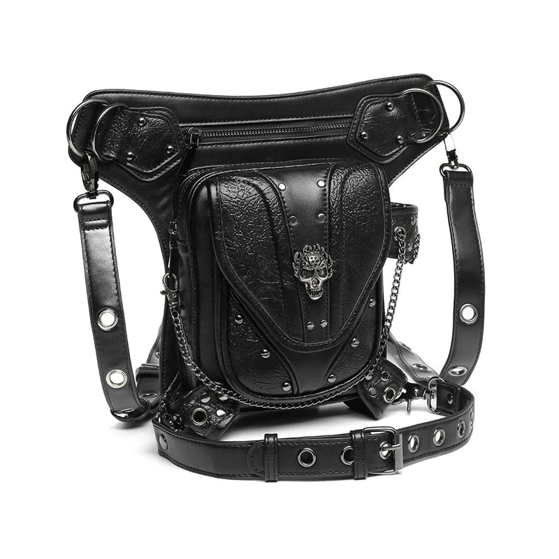 Unisex-Steampunk-Schädel verzierte Mini-Tasche