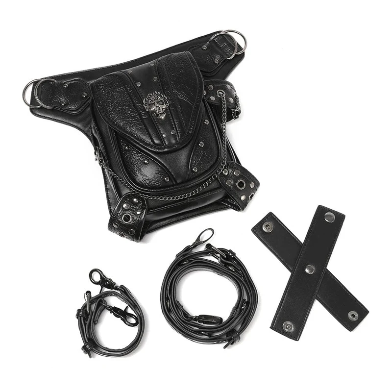 Unisex-Steampunk-Schädel verzierte Mini-Tasche