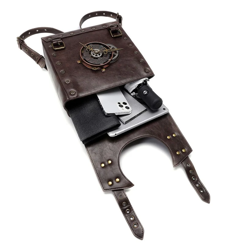 Unisex Steampunk Gear Buckle Umhängetasche