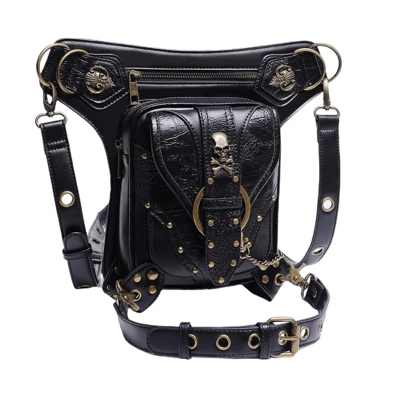Unisex Steampunk Totenkopf Gürteltasche