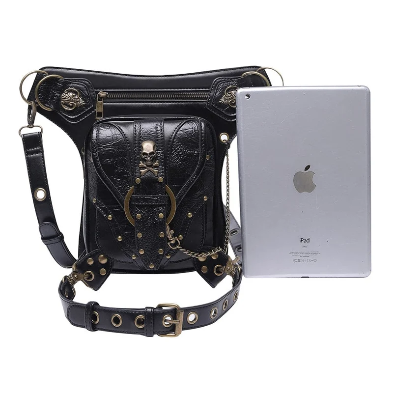 Unisex Steampunk Totenkopf Gürteltasche
