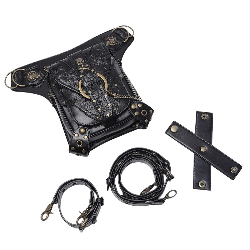 Unisex Steampunk Totenkopf Gürteltasche