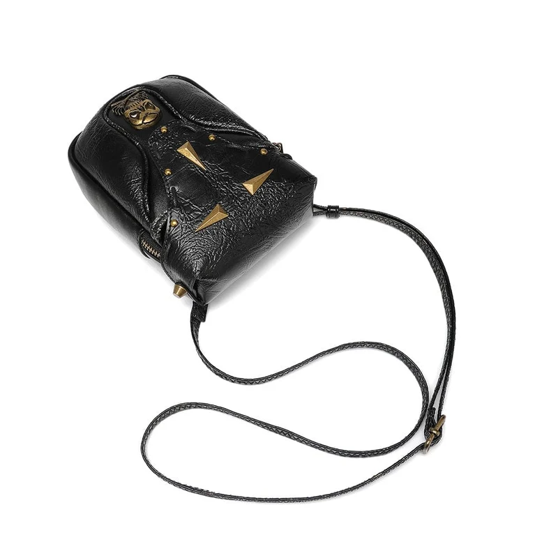 Unisex-Steampunk-Schädel verzierte Mini-Tasche