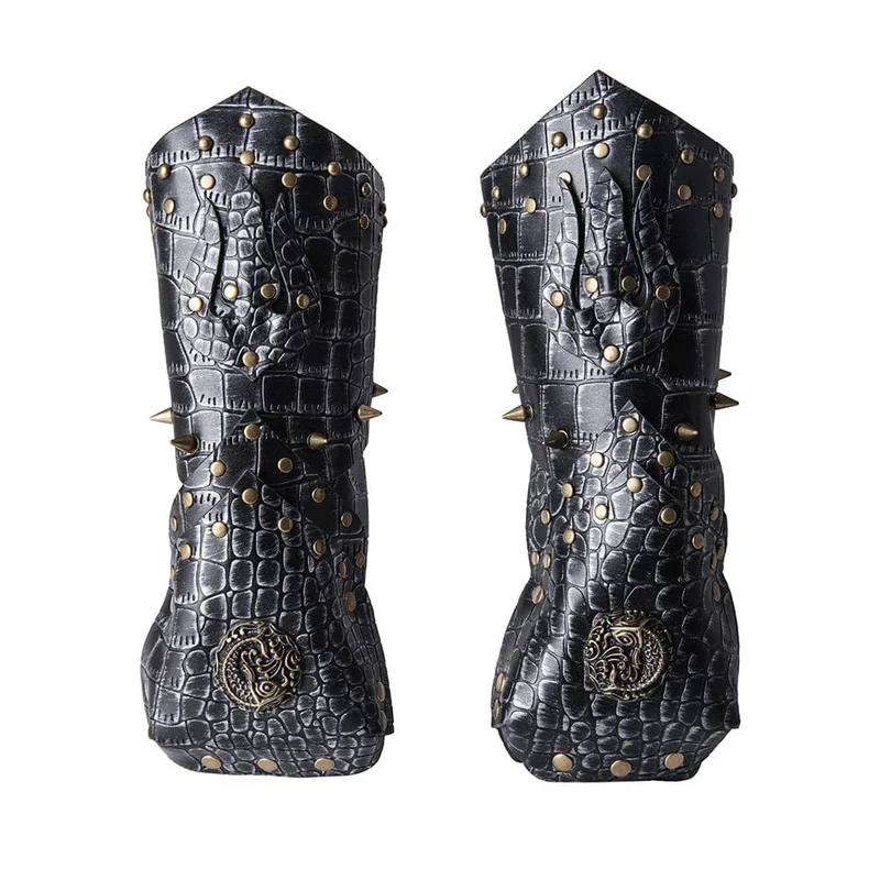 Steampunk-Cosplay-Handschuhe aus Kunstleder für Herren mit Nieten