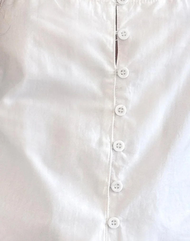 Fawn Top aus Popeline Weiß