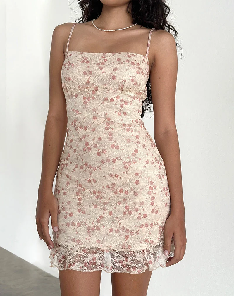 Akmu Minikleid aus schicker blütenrosa Spitze