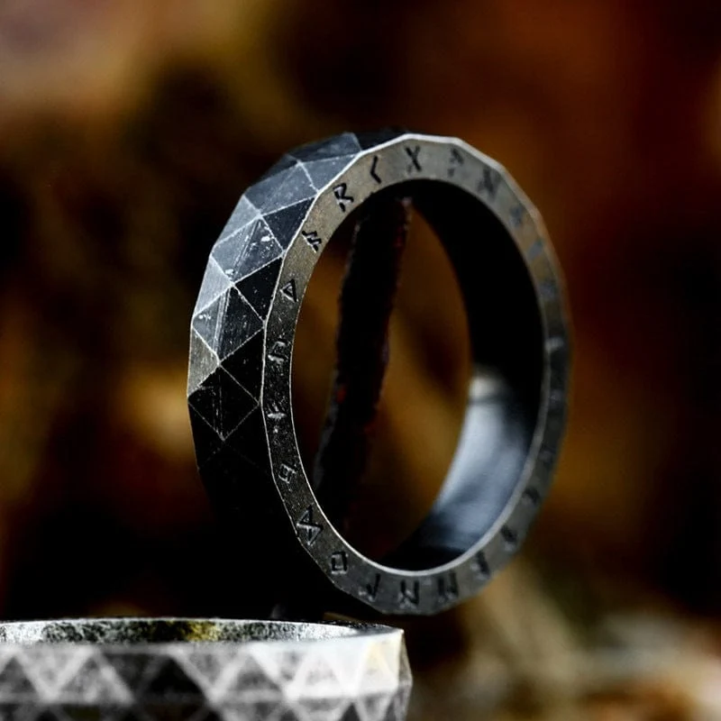 Punk-Rhombus-Buchstabenring für Herren