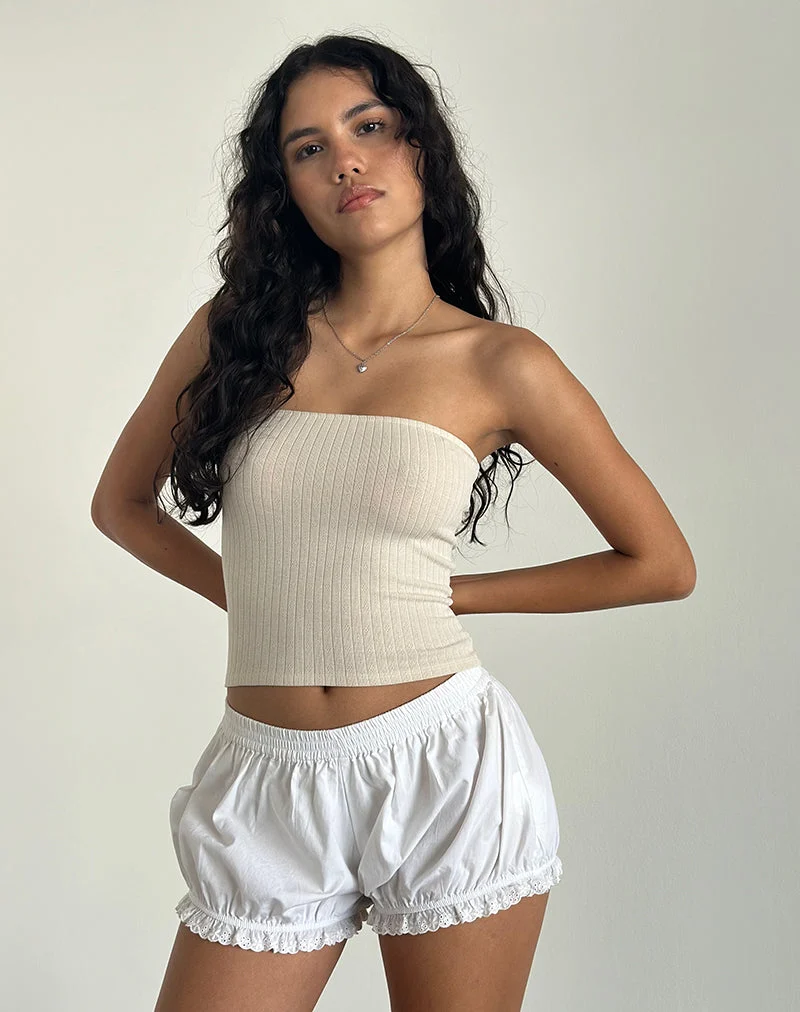 Peggy Bandeau-Top in Pointelle Nude