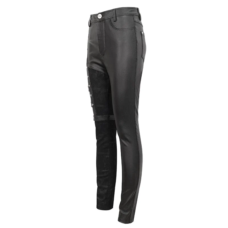 Punk-Spleißhose mit mehreren Schnallen für Damen