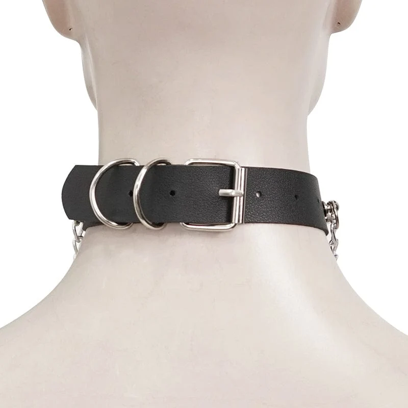 Gothic-Kette mit Nieten und Quasten für Damen