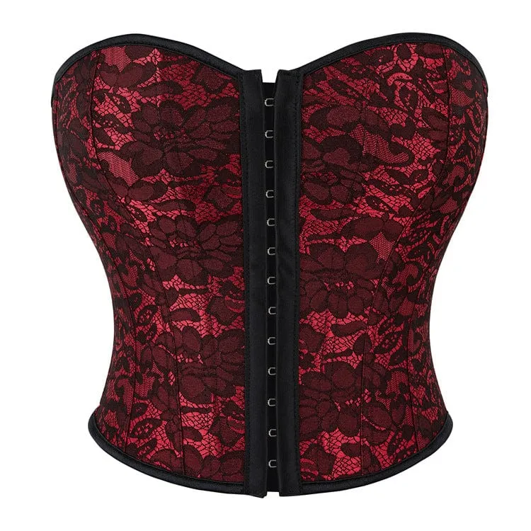 Damen Gothic-Vollbrustkorsett mit Blumenmuster