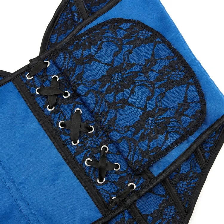 Damen-Overbust-Korsett mit Schnürung im Gothic-Stil mit Blumenmuster