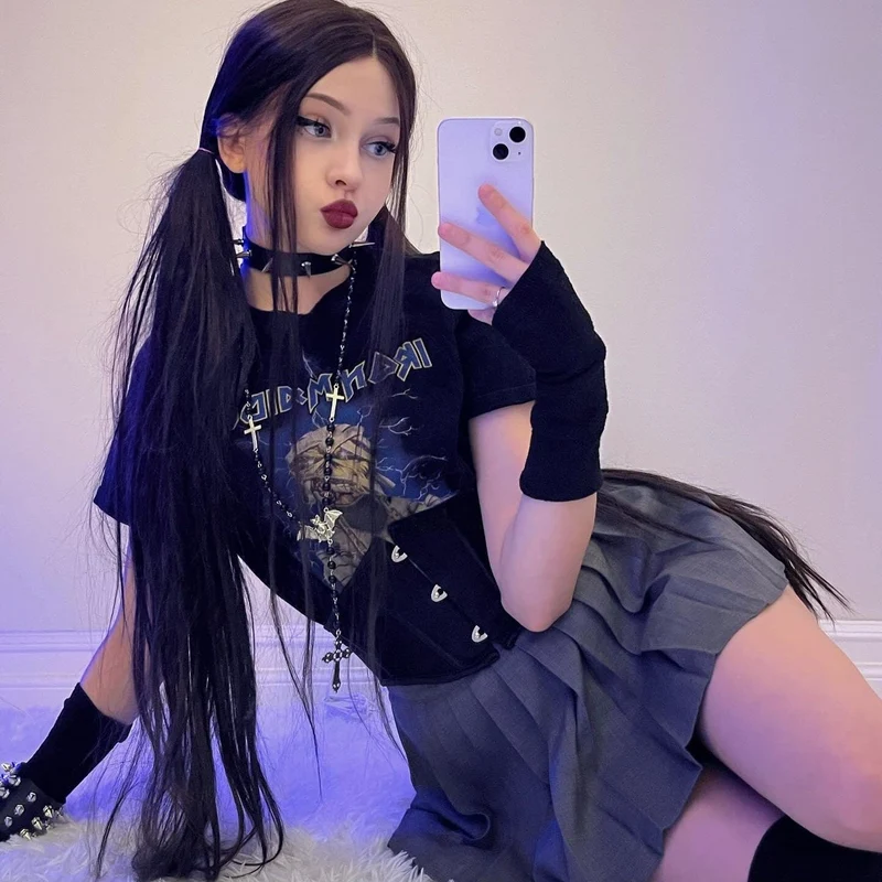 Damen Gothic Schnür-Unterbrustkorsett aus Spitze