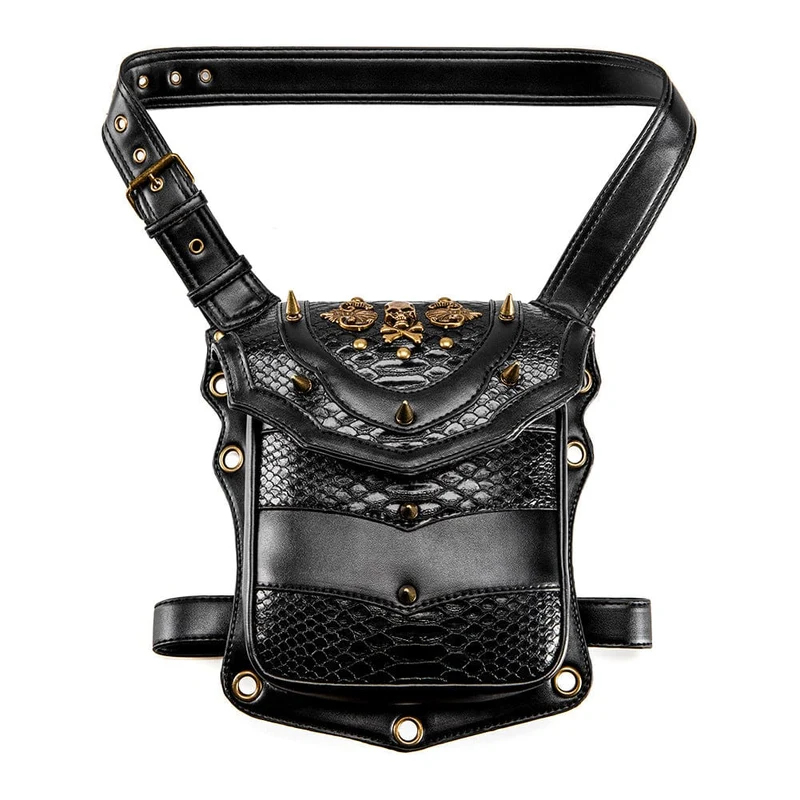 Unisex Steampunk Totenkopf Kunstledertasche