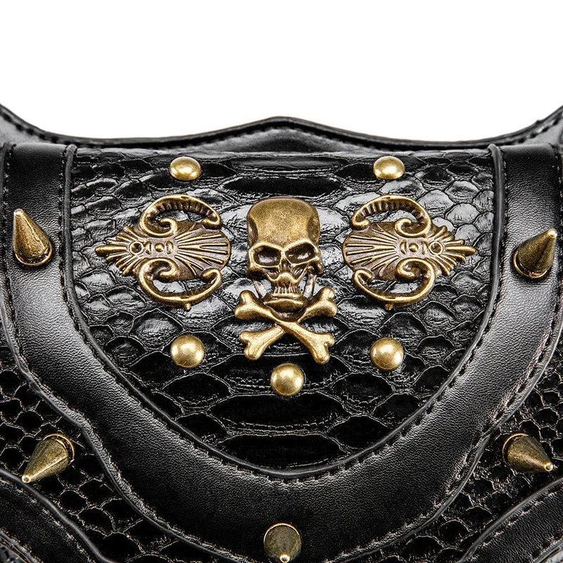 Unisex Steampunk Totenkopf Kunstledertasche