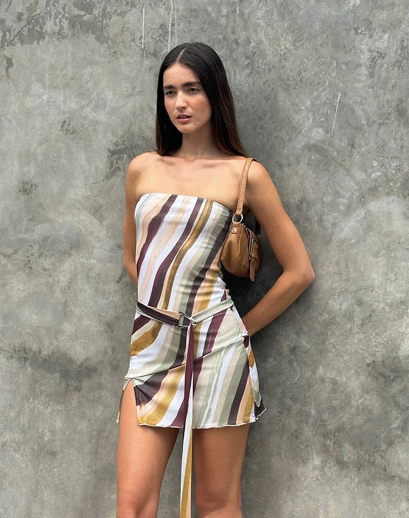Kevsra Bandeau-Minikleid aus Mesh Wiggle Sunset