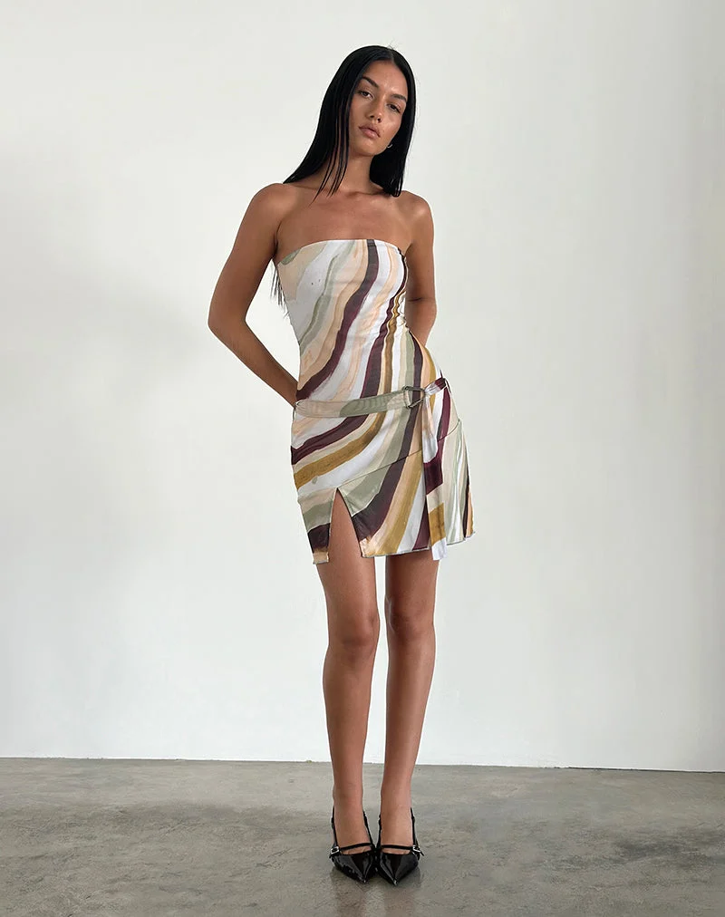 Kevsra Bandeau-Minikleid aus Mesh Wiggle Sunset